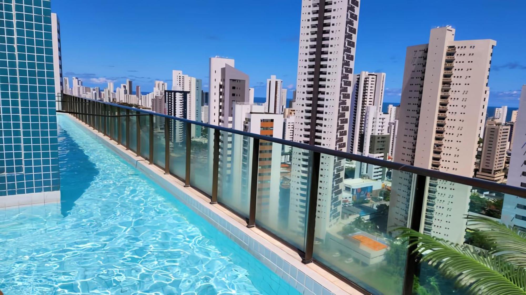 Flat Piscina No Rooftop Aluguel Temporada Em Recife Kültér fotó
