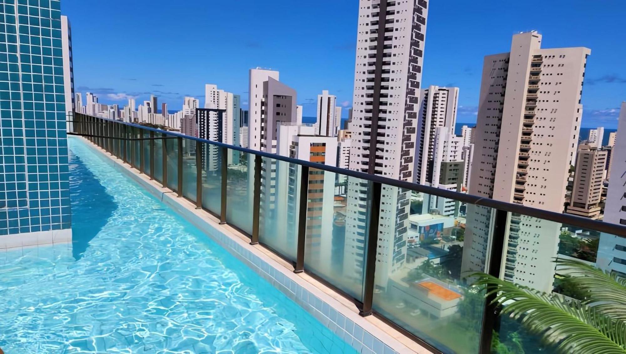 Flat Piscina No Rooftop Aluguel Temporada Em Recife Kültér fotó