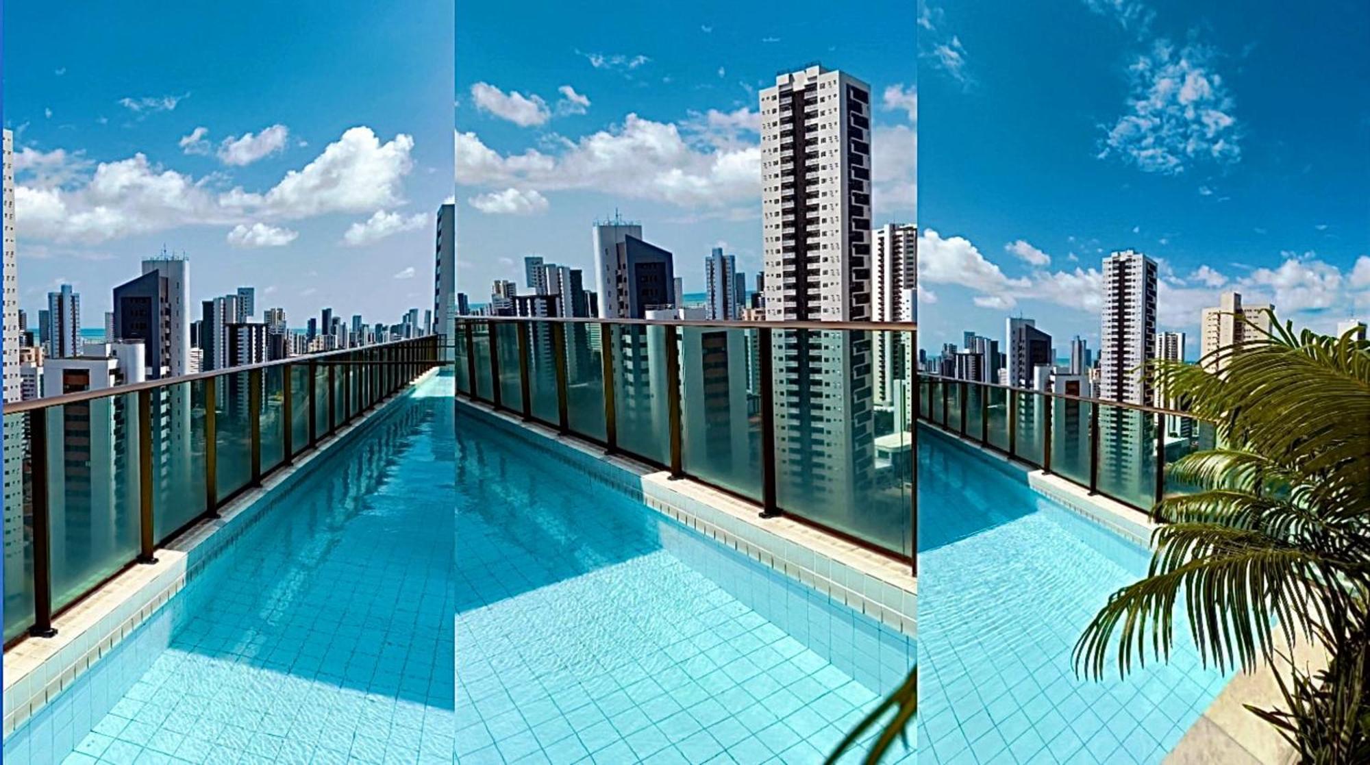 Flat Piscina No Rooftop Aluguel Temporada Em Recife Kültér fotó